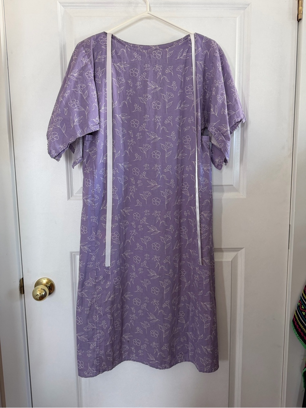 Handmade Lavender Floral Sweat Lodge Ribbon / Tee Dress - Size XS